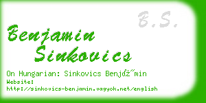 benjamin sinkovics business card